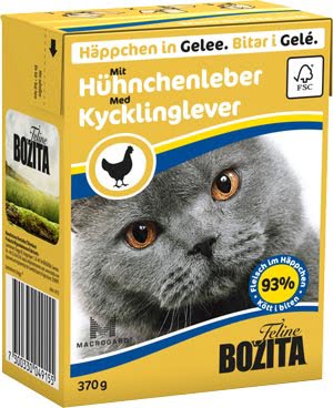 BOZITA kawałki mięsa w galaretce z wątróbką drobiową 370 g