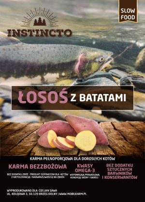 instincto łosoś z batatami sucha karma dla kotów bezzbożowa