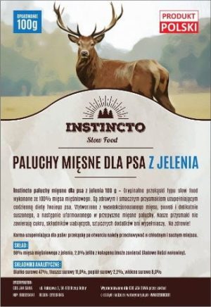 Instincto Paluchy mięsne dla psa z jelenia 100 g