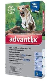 Bayer Advantix krople dla psów od 25 do 40 kg przeciw kleszczom, pchłom i komarom