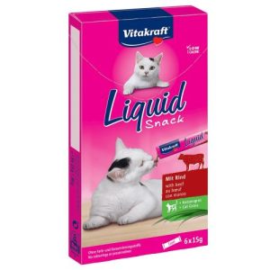 VITAKRAFT Cat Liquid Snack z wołowiną (6x15 g)